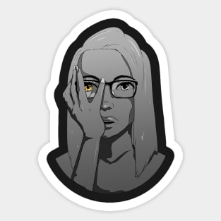 Black and White Infected Sweetie Sticker